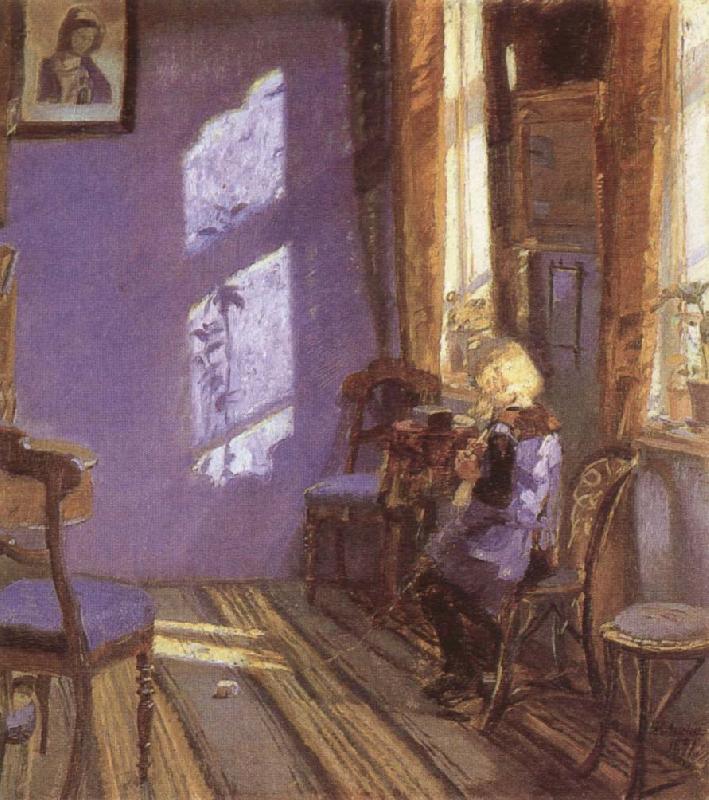 Anna Ancher Sunlight in the Blue Room oil painting image